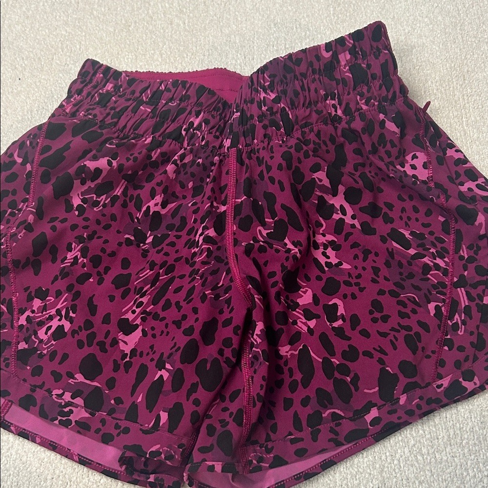 lululemon athletica Magenta and Black Patterned Shorts